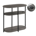 Designs2Go Simon 3 Tier Oval Chairside End Table with USB Ports