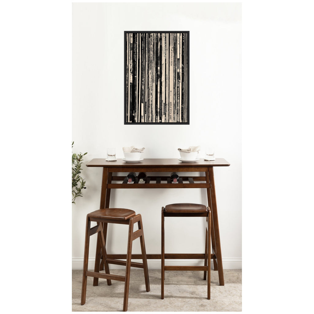 33 RPM Black and White 23x33 by Robert Cadloff Framed Canvas Wall Art Print