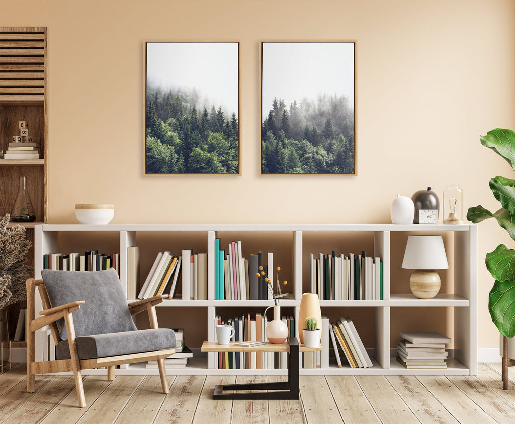 Sylvie Lush Green Forest on a Foggy Day Framed Canvas Set by The Creative Bunch Studio