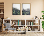 Sylvie Lush Green Forest on a Foggy Day Framed Canvas Set by The Creative Bunch Studio