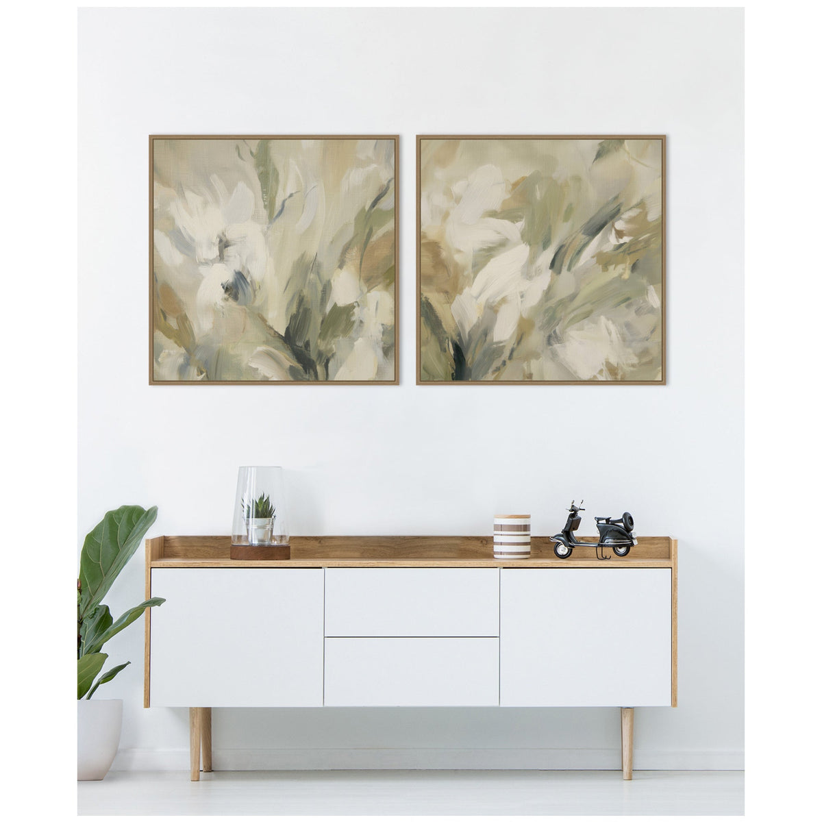 Olive Bloom No. 3 & No. 2 2 Piece Framed Canvas Wall Art Set by Amy Lighthall