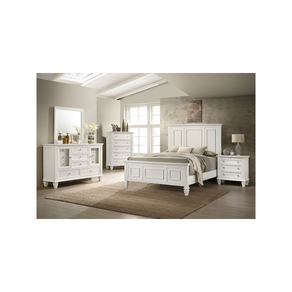 Sandy Beach 5piece Eastern King Bedroom Set Cream White
