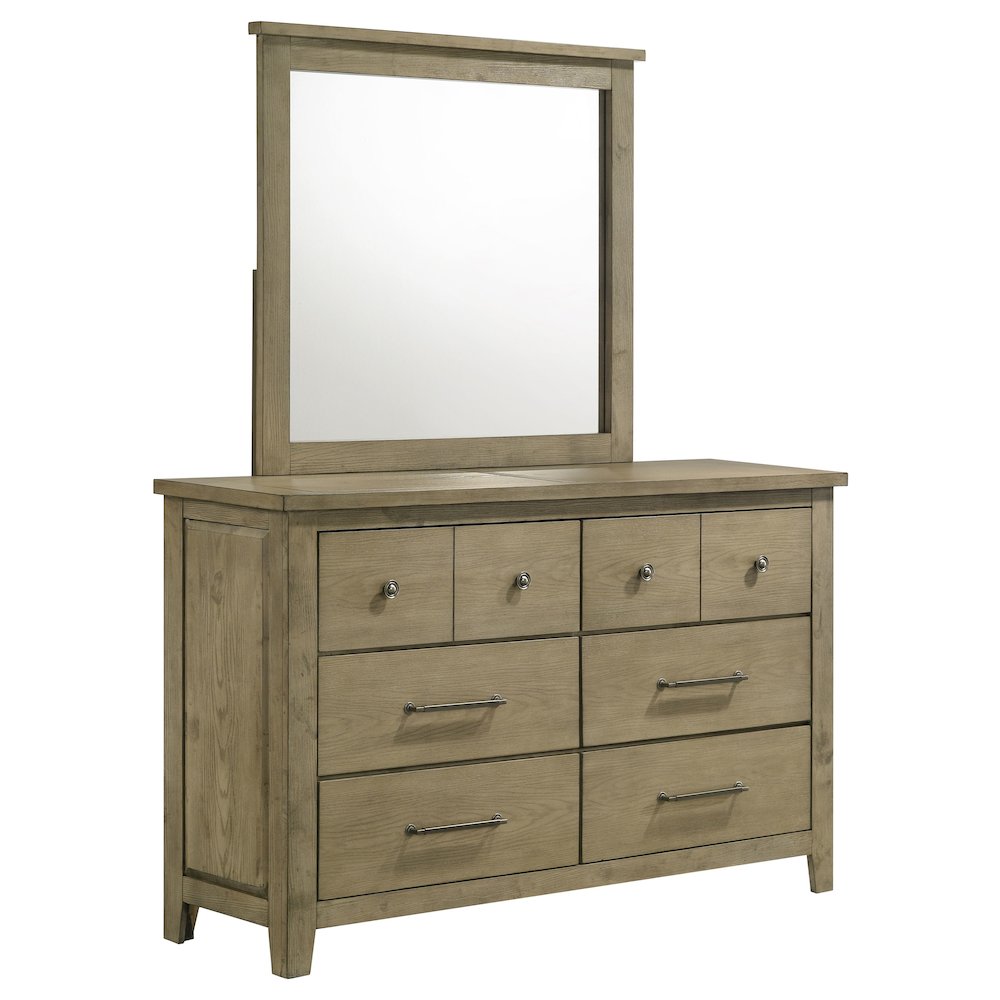Hazlewood 6drawer Bedroom Dresser with Mirror Vineyard Oak