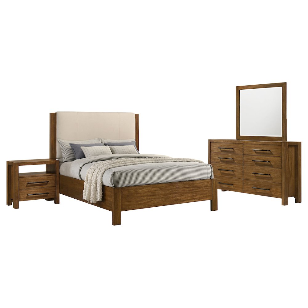 Adderley 4piece Queen Bedroom Set Warm Brown