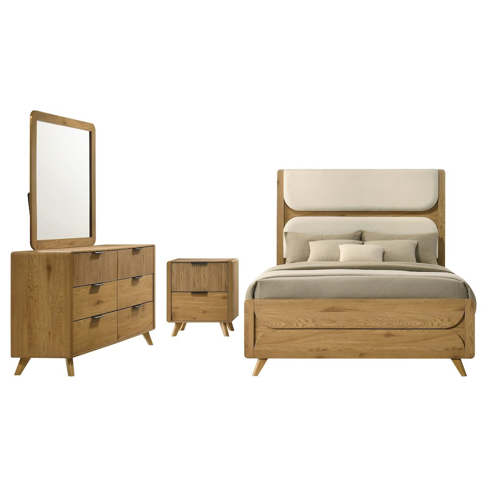 Bennett 4piece Eastern King Bedroom Set Light Oak