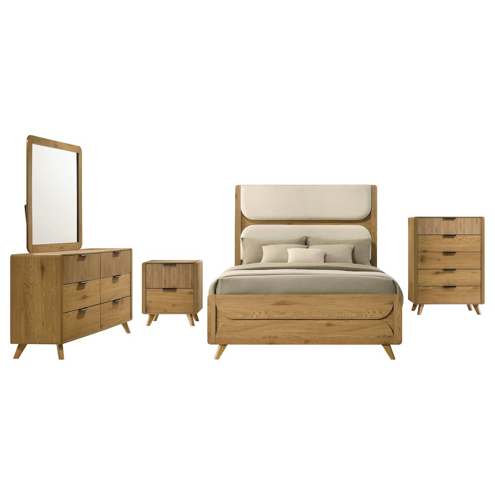 Bennett 5piece Eastern King Bedroom Set Light Oak