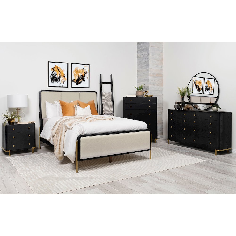 Arini 5piece Eastern King Bedroom Set Cream and Black