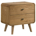 Robyn 2drawer Nightstand Bedside Table Light Ash