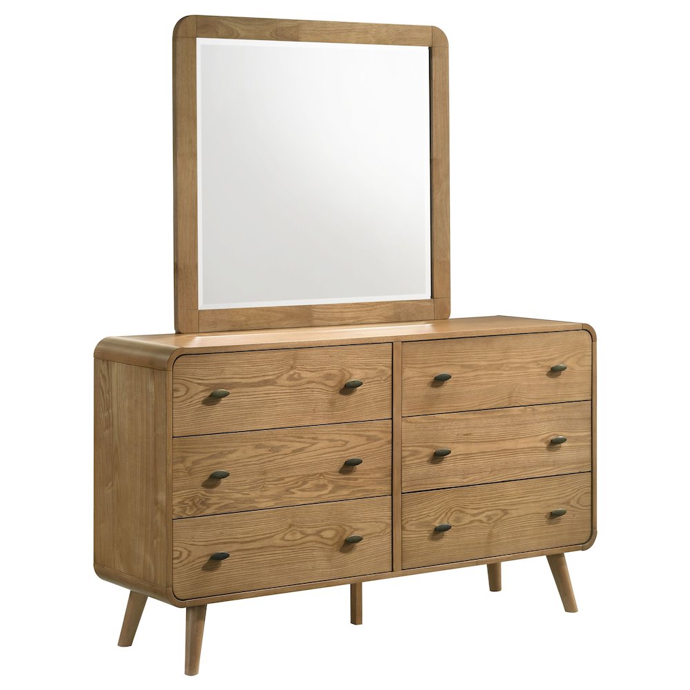 Robyn 6drawer Bedroom Dresser and Mirror Light Ash