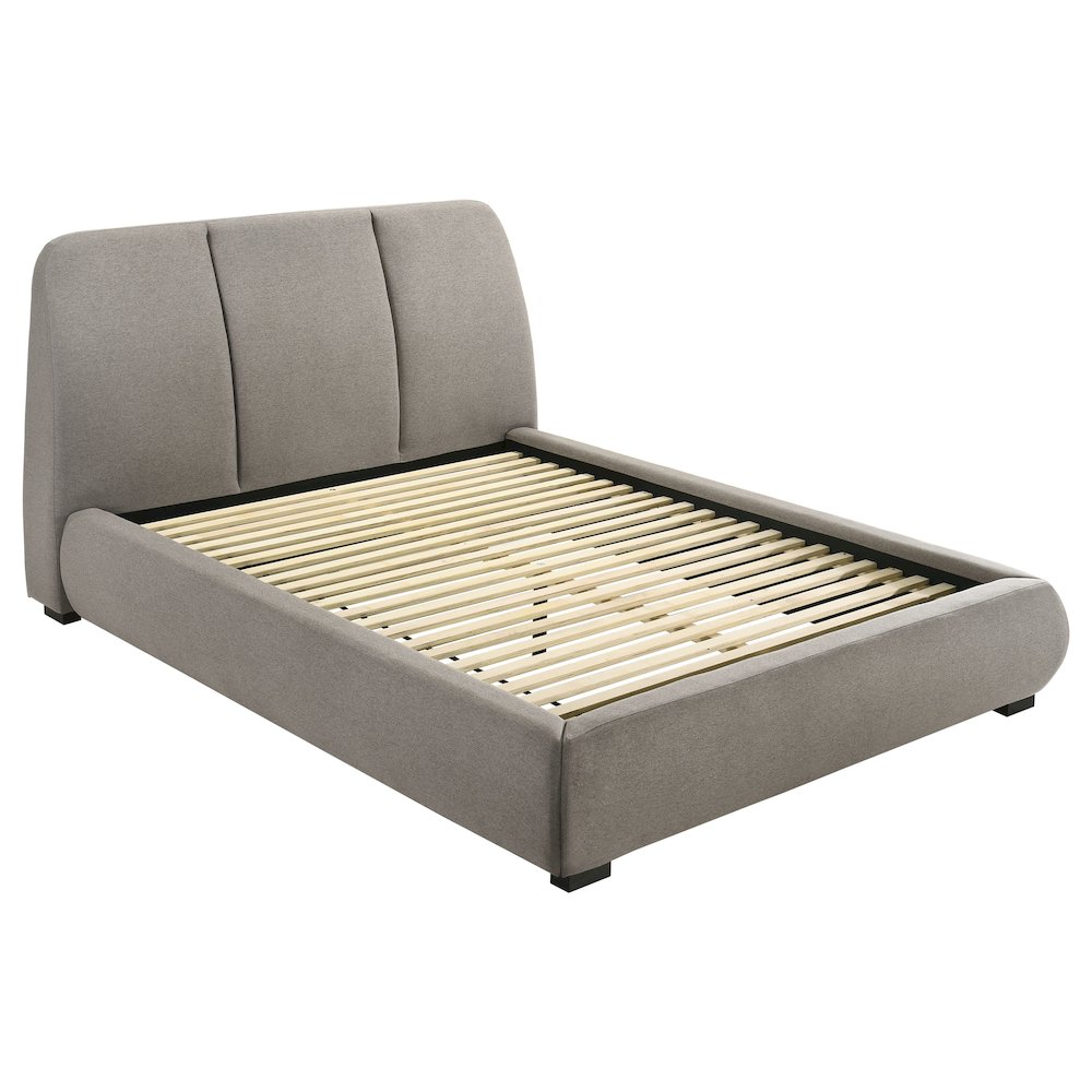 Mokena 46inch Upholstered Queen Platform Bed Taupe