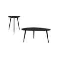 Odessa 2piece Triangular Coffee and End Table Set Black