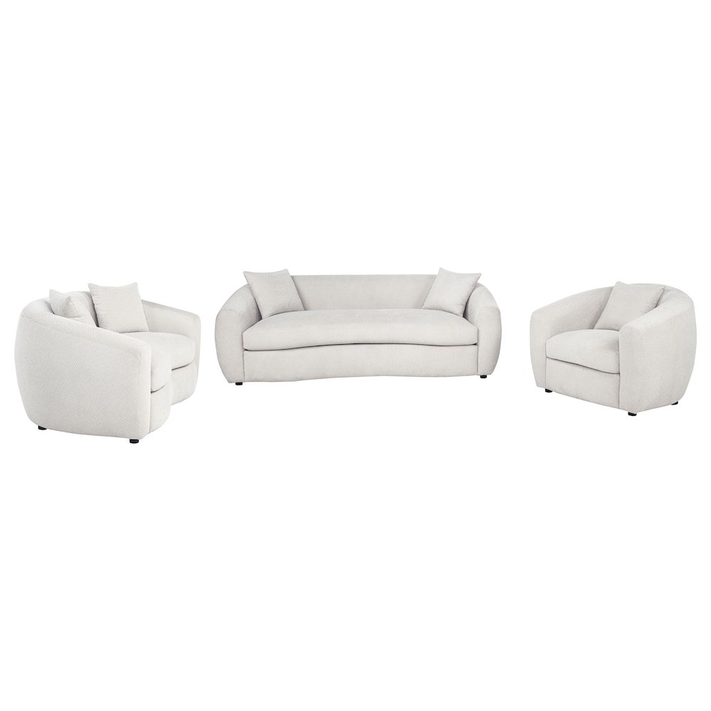 Isabella 3piece Fabric Upholstered Sofa Set Sand