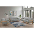 Vaughn 3piece Fabric Upholstered Flared Arm Sofa Set Grey