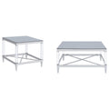 Lindley 2piece Square Coffee and End Table Set Chrome