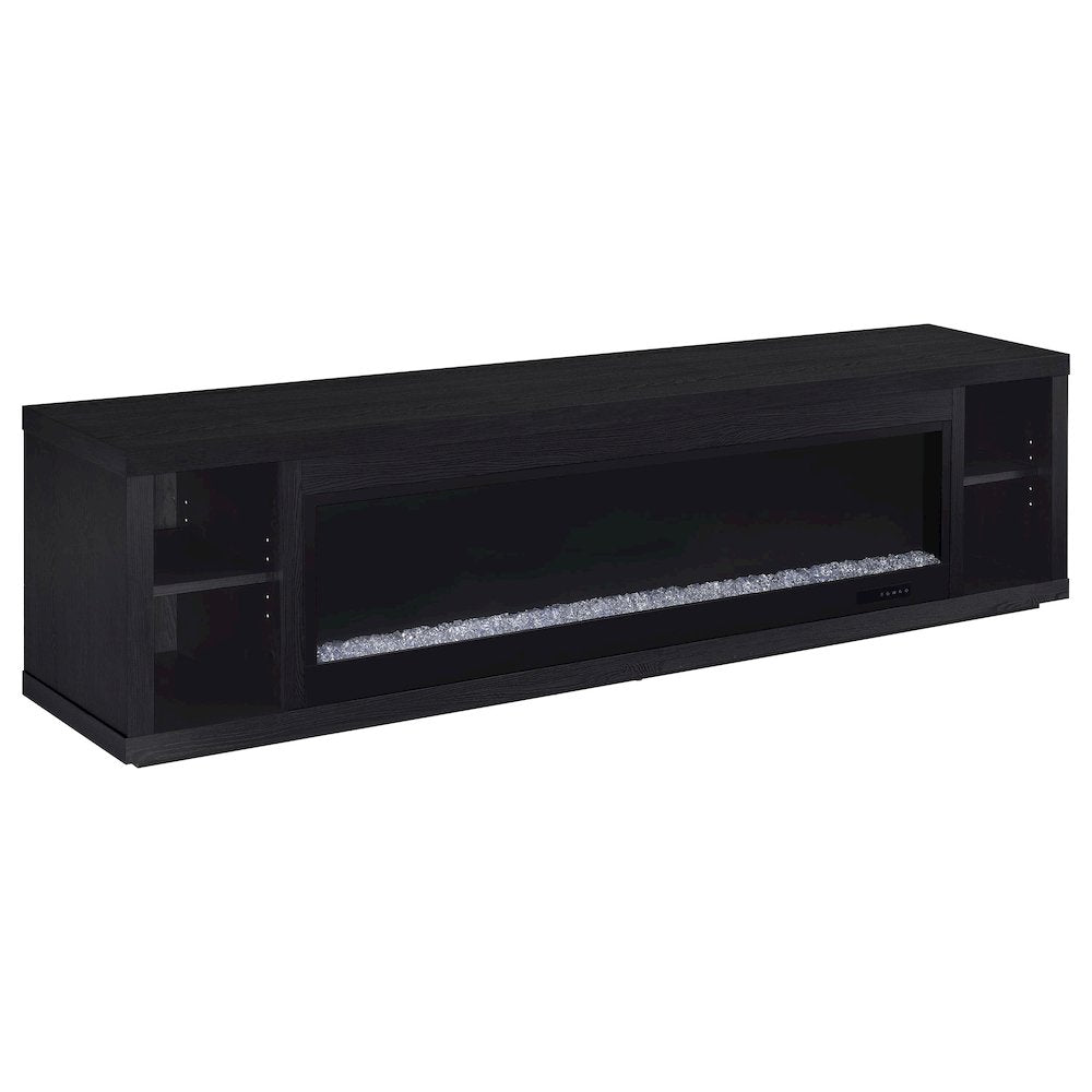 Deiter 79inch TV Stand Fireplace Media Console Black