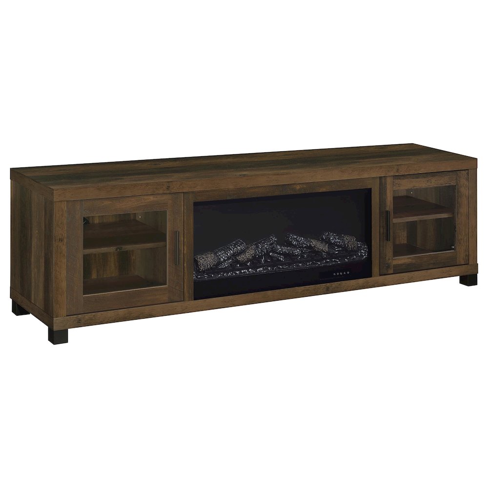 Havering 71inch TV Stand Fireplace Media Console Dark Pine