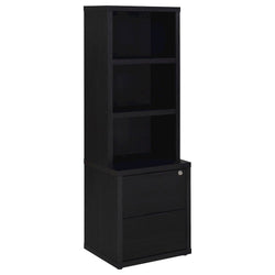 Westpark 3shelf Bookcase USB and Lockable Drawer Black