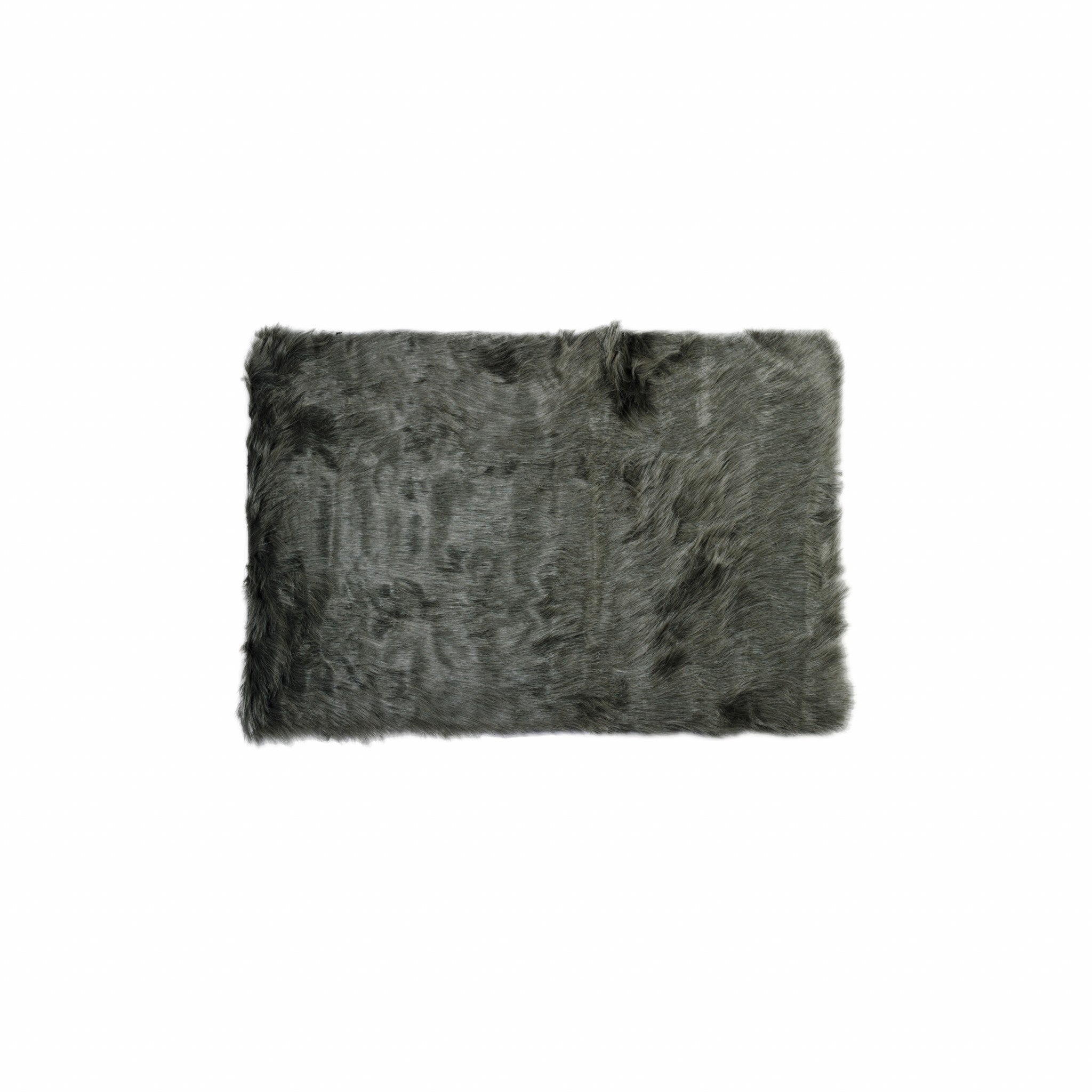 2 X 3 Grey Faux Fur Animal Print Area Rug