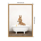 Sylvie Baby Donkey in Rustic Bathtub Framed Canvas by Amy Peterson