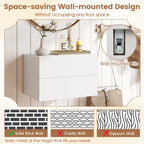 Wall Mounted Floating Nightstand with 2 Drawers