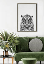 Sylvie Tiger Framed Canvas by Simon Te of Tai Prints