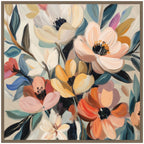 Sylvie Garden Bloom Abstract Bouquet II Framed Canvas by The Creative Bunch Studio