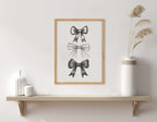 Gallery Coquette Preppy Retro Girly Black Bows Print by The Creative Bunch Studio
