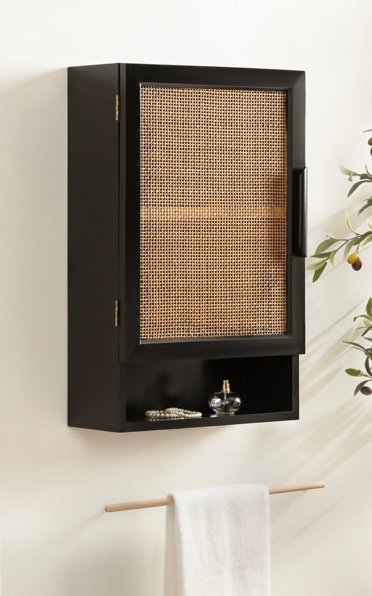 Ori Rattan Wall Cabinet with Cubby