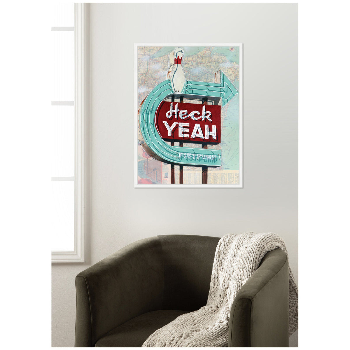 Heck Yeah by Krista V. Allenstein Framed Canvas Wall Art Print