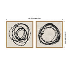 Sylvie Flowing Circle Abstracts - 2 Piece Framed Canvas Art Set by The Creative Bunch Studio