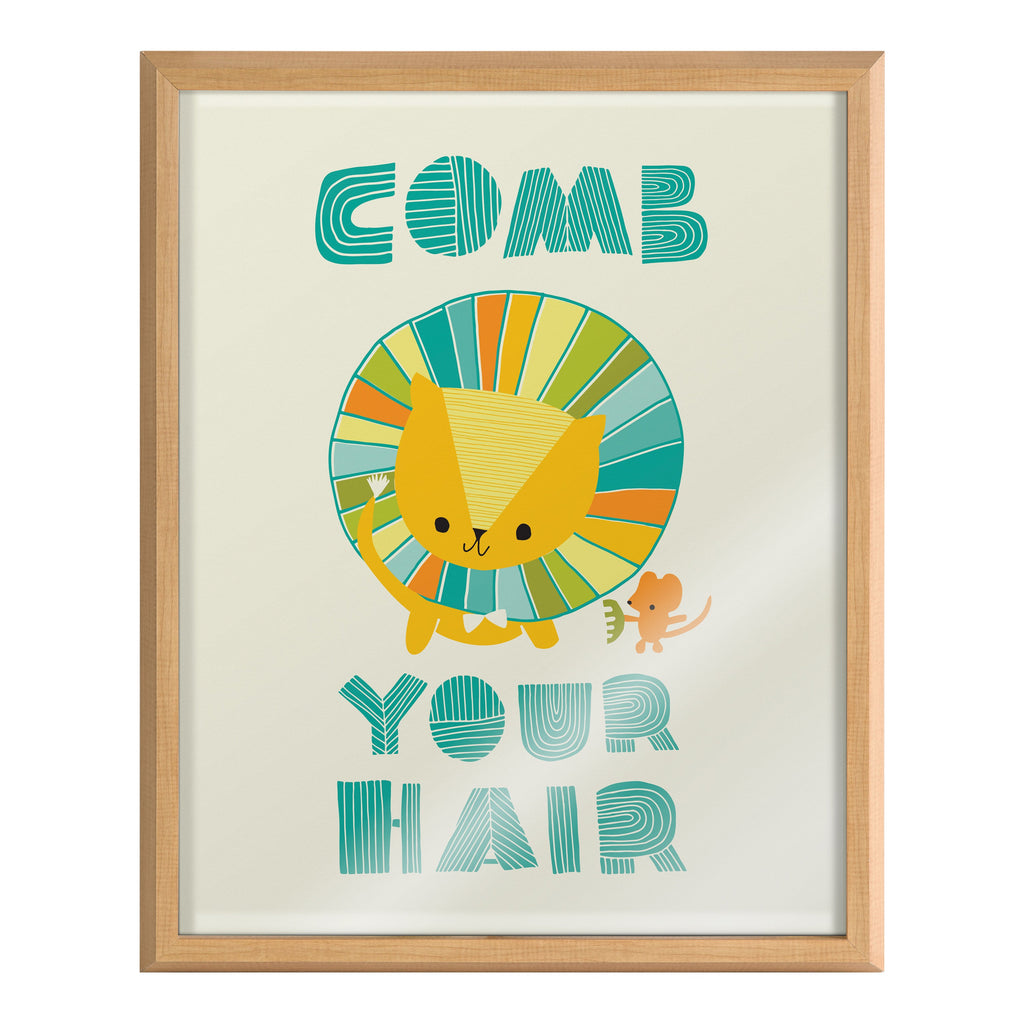 Blake Splish Splash Zoo Lion Framed Printed Glass by Heather Rosas