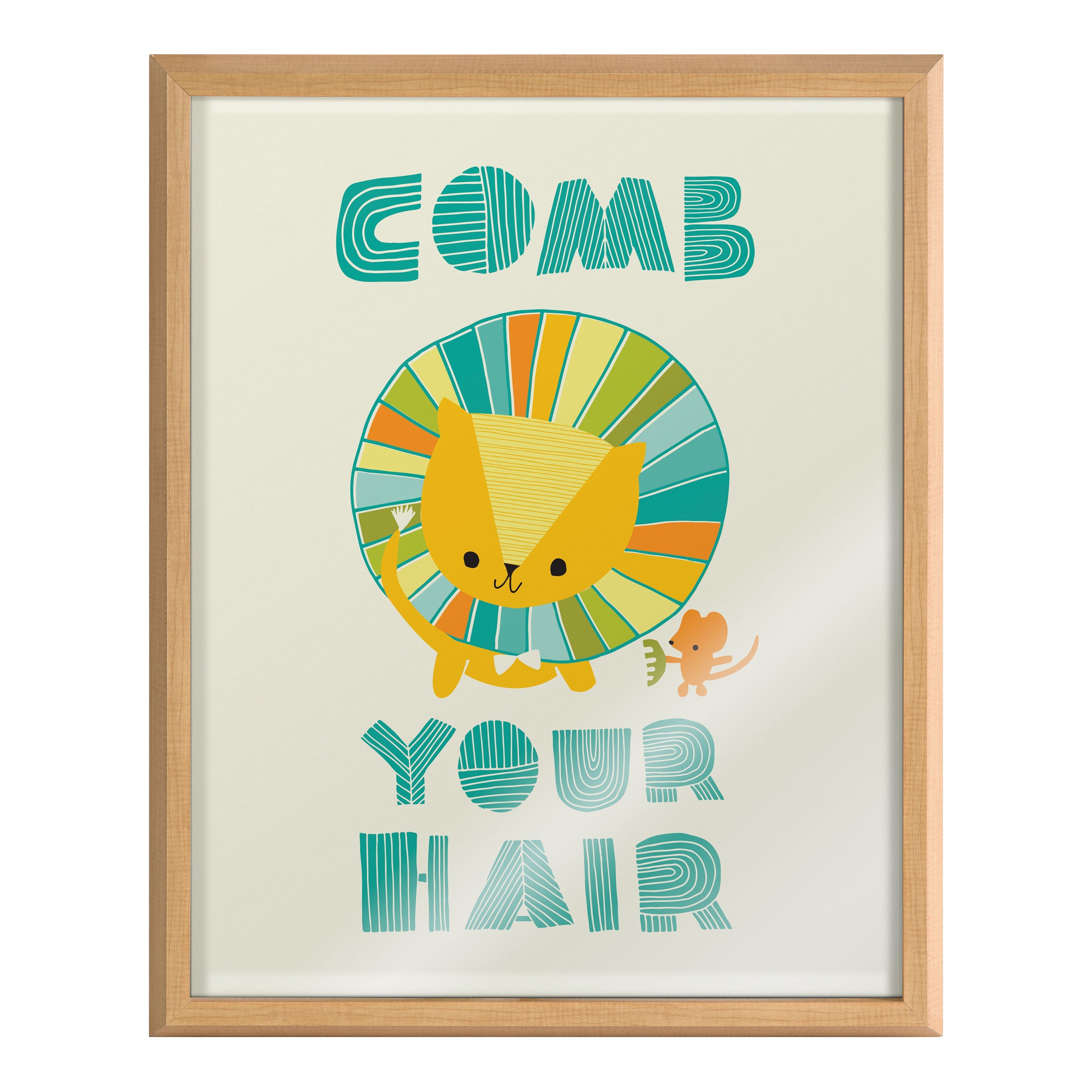 Blake Splish Splash Zoo Lion Framed Printed Glass by Heather Rosas