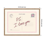 PS I Love You Postcard by Lucky Guava Framed Canvas Wall Art Print