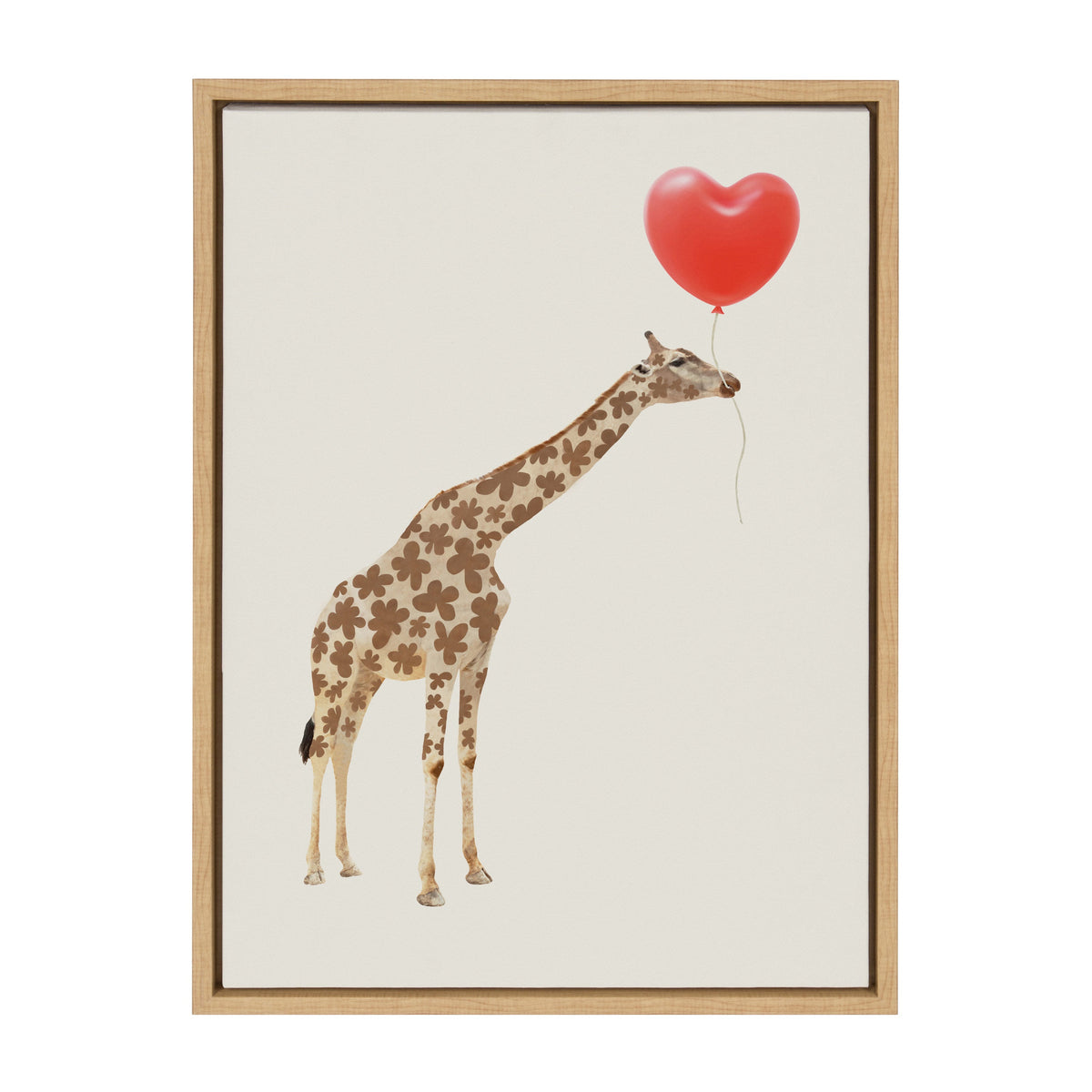 Sylvie Giraffe in Love Framed Canvas by July Art Prints