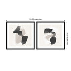 Abstract Neutral 01 & 02 2 Piece Framed Wall Art Print Set by Gabrielly Guedes