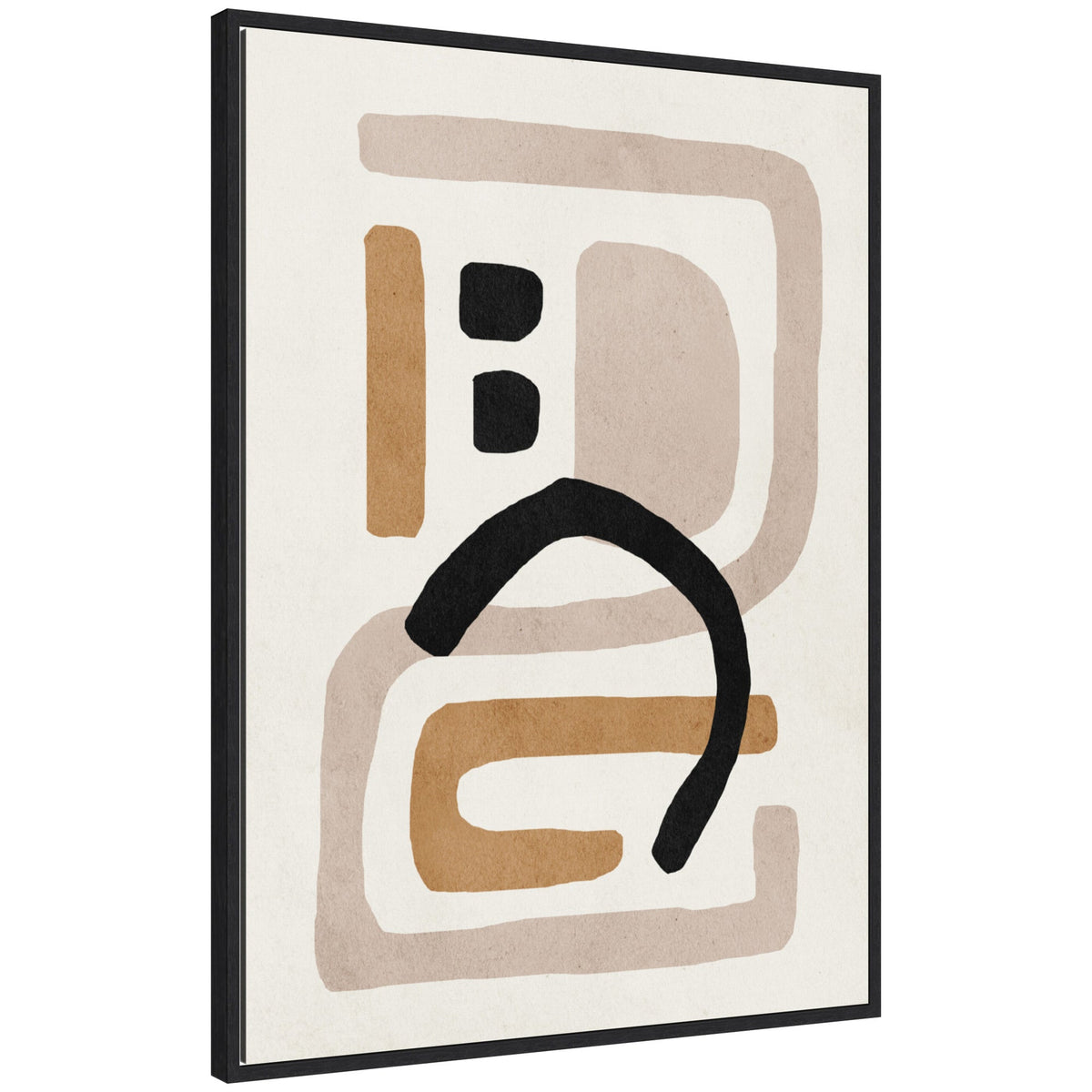 Sylvie Neutral Abstract 2 Minimal Modern Art Framed Canvas by July Art Prints