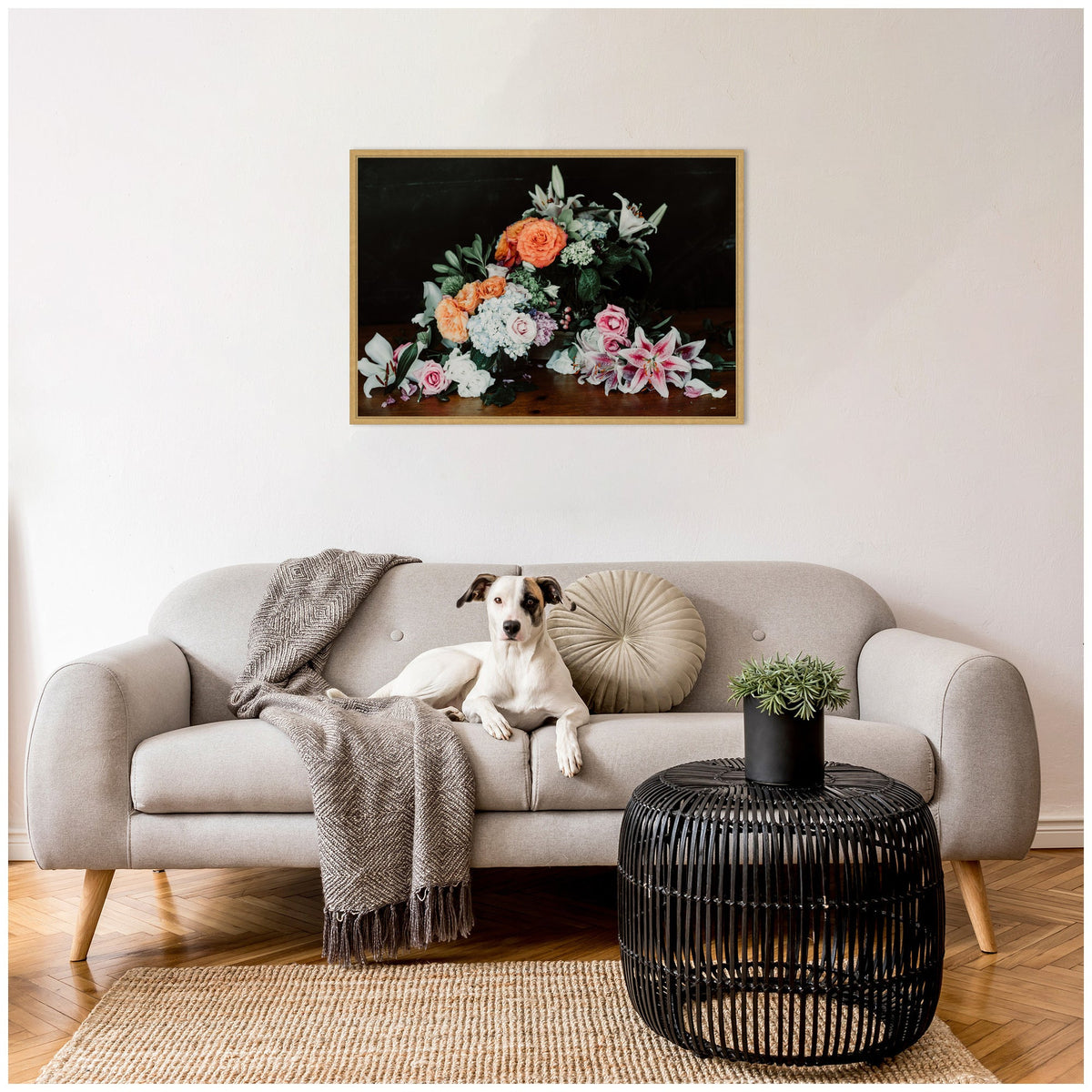 Sylvie Moody Bouquet Framed Canvas by Alicia Abla