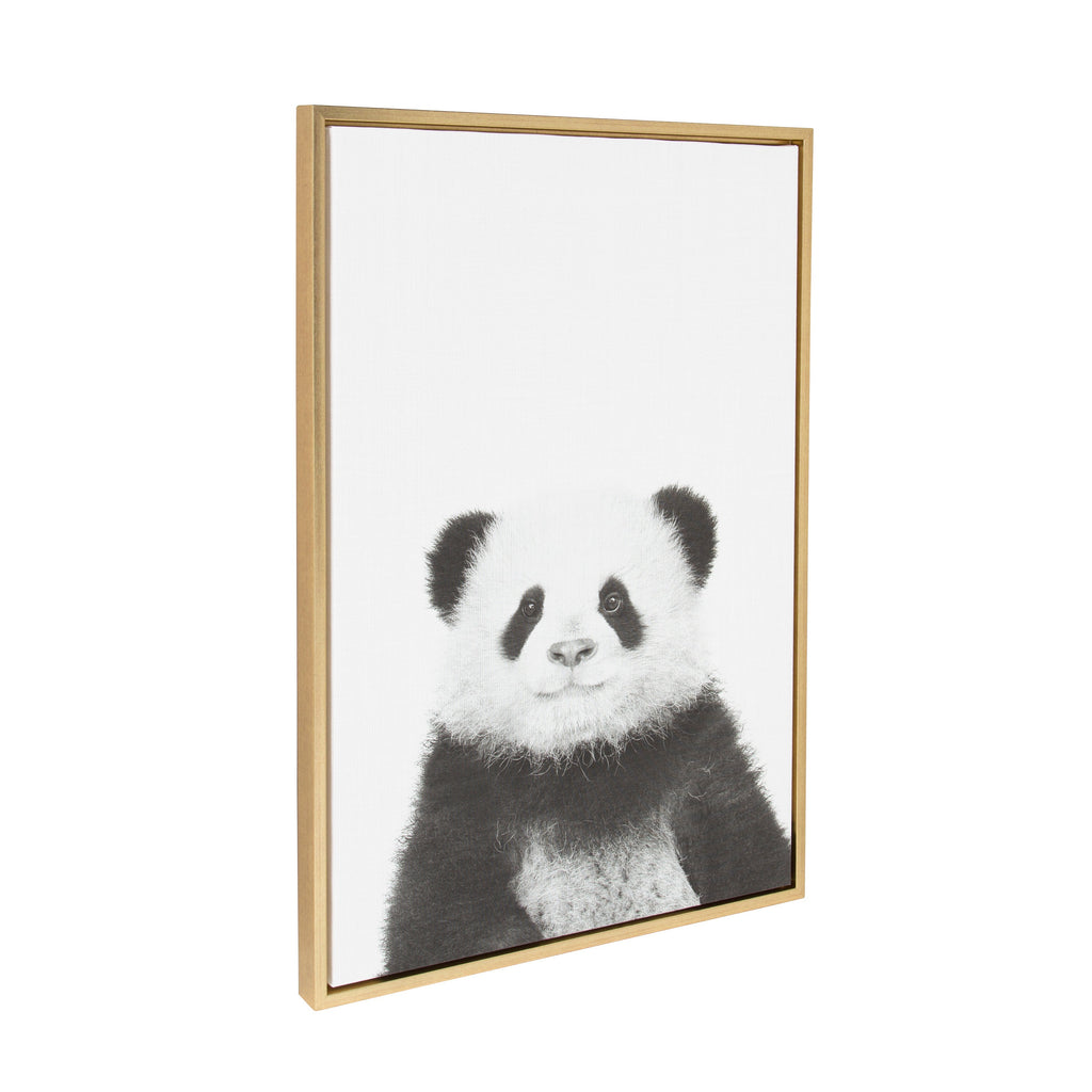 Sylvie Panda Framed Canvas by Simon Te Tai