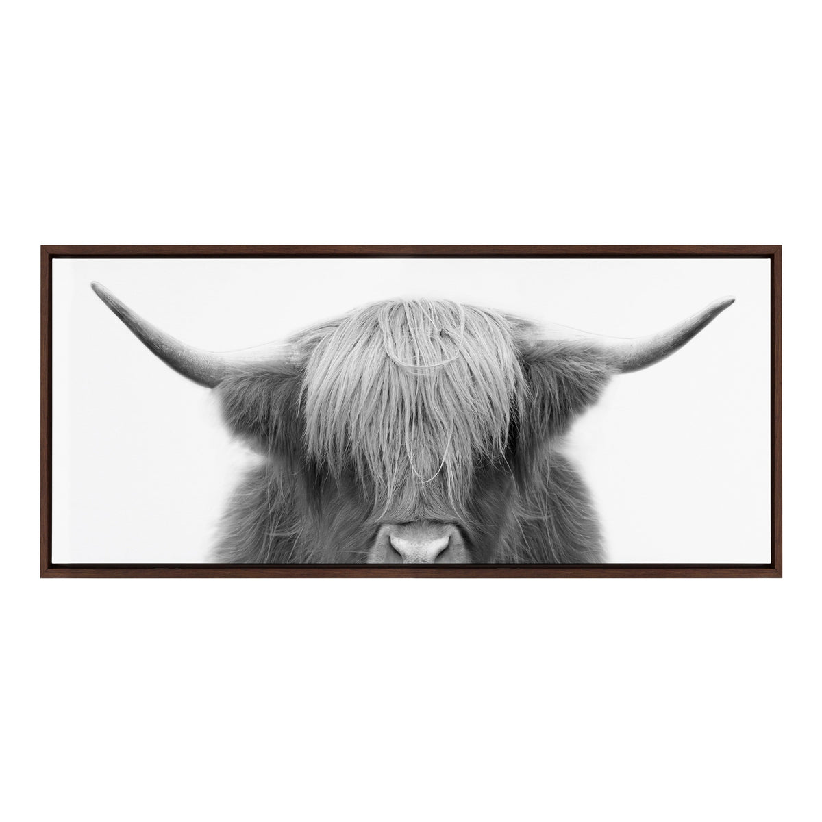 Sylvie Hey Dude Highland Cow Framed Canvas by The Creative Bunch Studio
