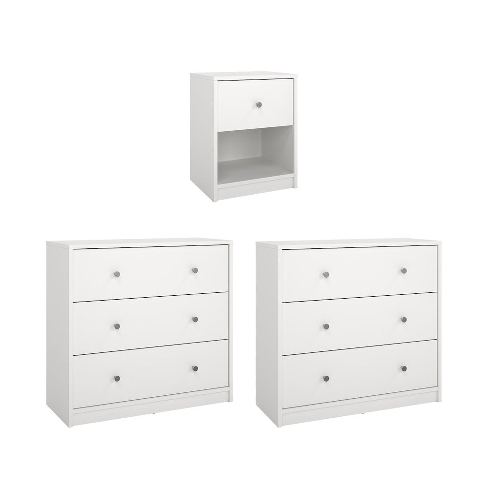 3-Piece Bedroom Set - Nightstand And Chest Set Of 2