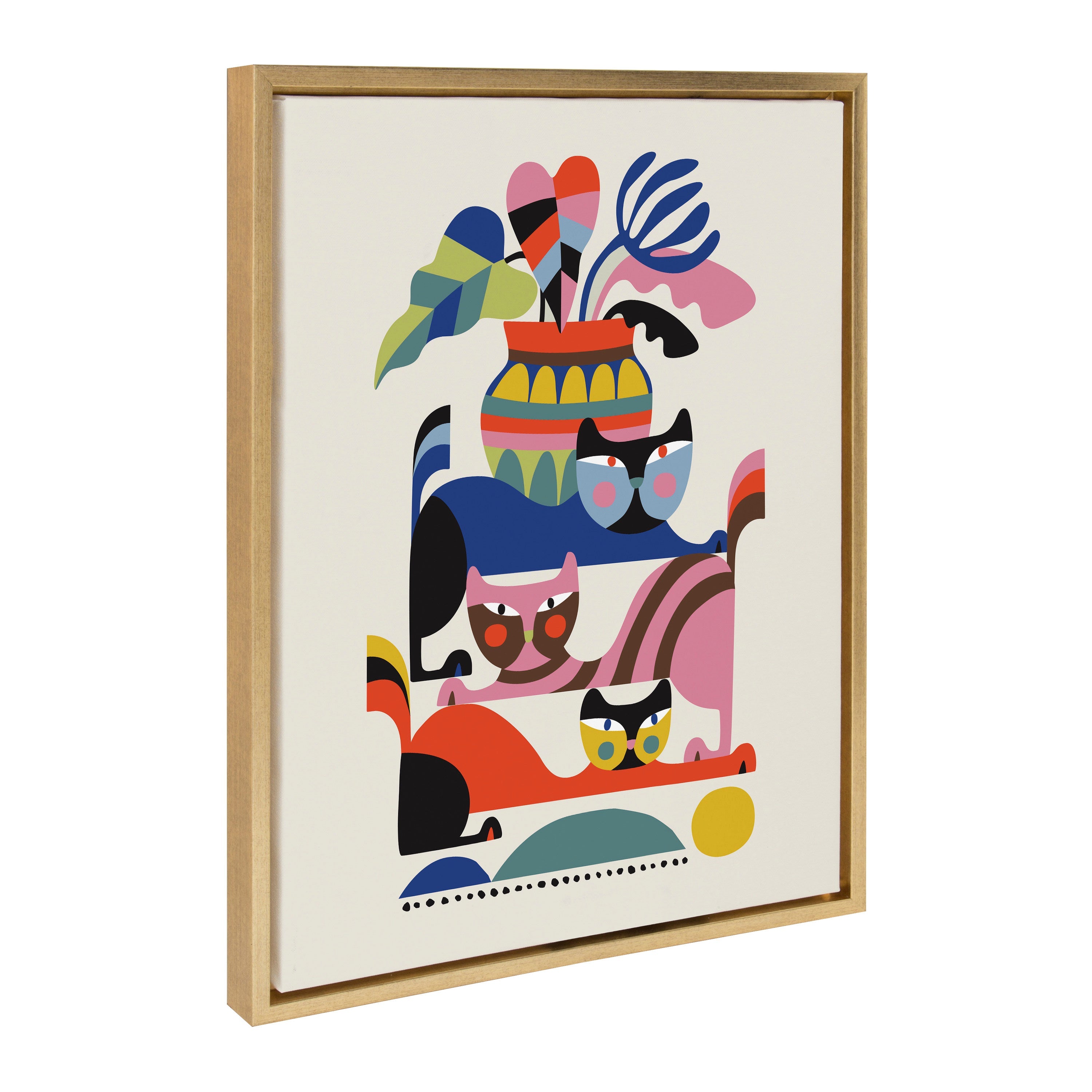 Sylvie 3 Cats Framed Canvas by Rachel Lee of My Dream Wall