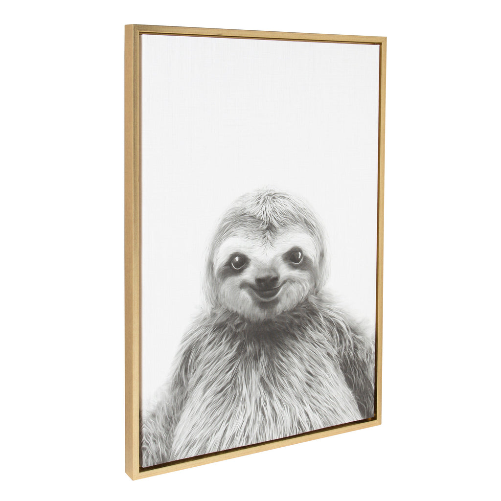 Sylvie Sloth Framed Canvas by Simon Te Tai