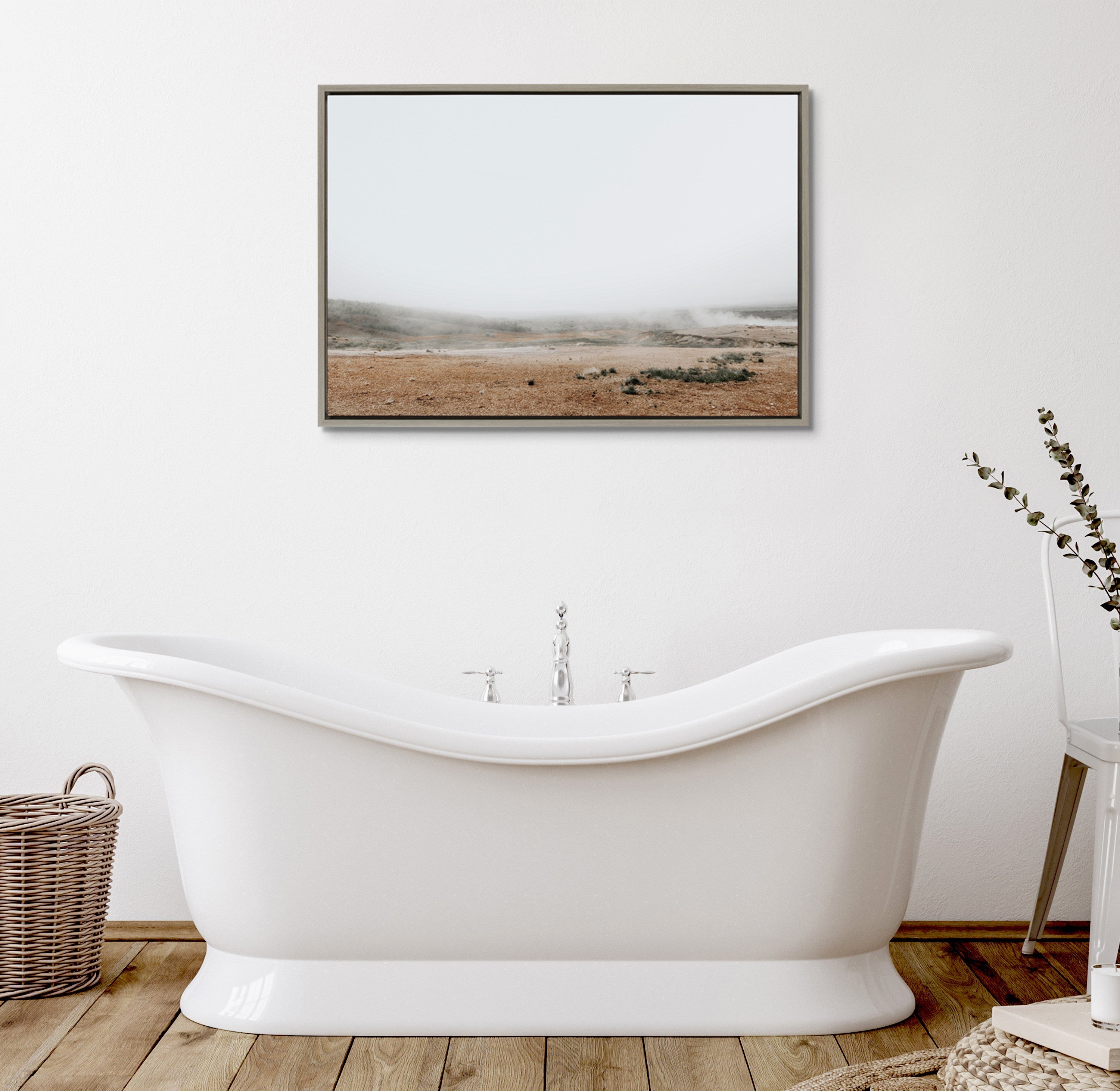 Sylvie Fogged Landscape Framed Canvas by Alicia Abla