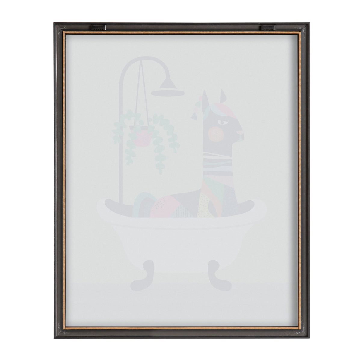 Blake Mid Century Modern Llama in the Tub Framed Printed Glass by Rachel Lee of My Dream Wall