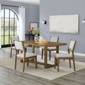 Darla 5Pc 72 Rectangular Walnut Oak Finish Sled Dining Set