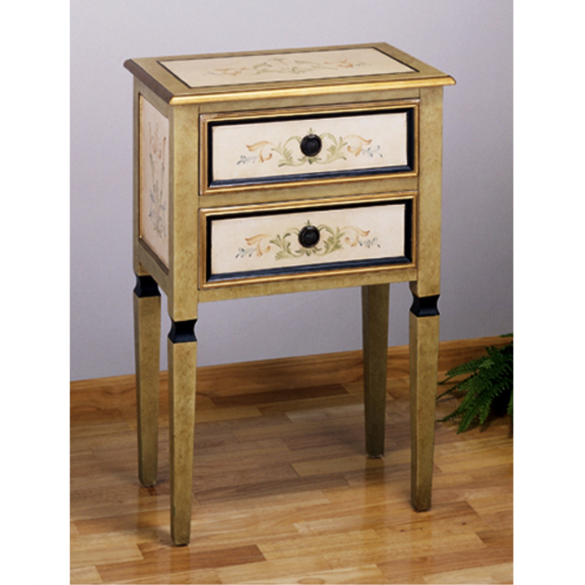 15x24x36H SCROLL 2 DRAWER OCCAS. TABLE
