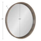 Hutton Round Wood Wall Mirror