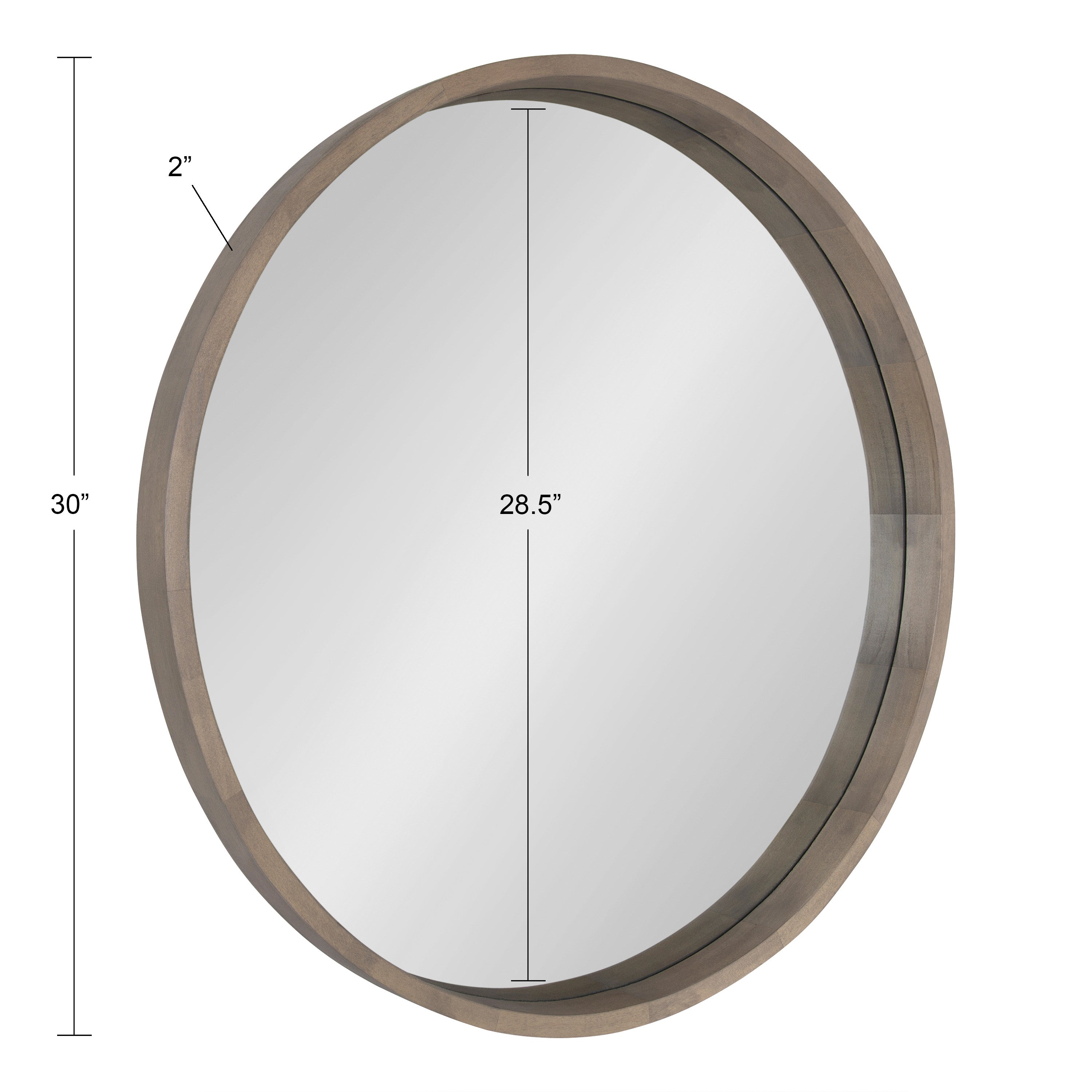 Hutton Round Wood Wall Mirror