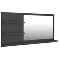 Bathroom Mirror Gray 35.4"x4.1"x17.7" Engineered Wood