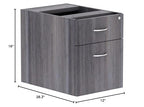 Lorell, Llr69562, Weathered Charcoal Laminate Desking Pedestal, 1 Each